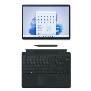 微软Surface Pro 9 宝石蓝+典雅黑带触控笔键盘盖i7 16G+512G 二合一平板电脑13英寸120Hz触控屏办公本