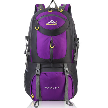 户外尖锋（HU WAI JIAN FENG）登山包 60L大容量户外旅行男士双肩包 露营行李背包紫色