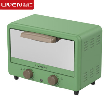利仁（Liven）电烤箱 12升迷你小巧 上下管发热 旋钮调节控温定时 拉升烤盘 可视窗 DKX-J12 绿色