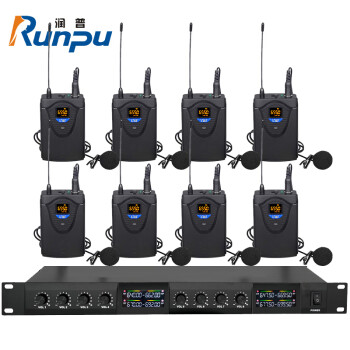 润普(Runpu)会议室礼堂报告厅主持舞台演出一拖八无线领夹麦克风话筒RP-WX8008L