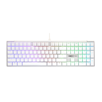 CHERRY樱桃 MX10.0 机械键盘 G8A-25000有线键盘 游戏键盘 RGB灯效 超薄机身 合金外壳 白色 MX LP轴