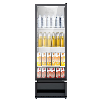 美的商用展示柜 立式冷藏保鲜饮料啤酒柜 便利店冰柜 278升玻璃门冰柜SC-278GM(EB) 黑色一级能效