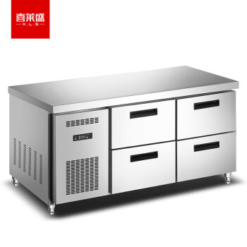 喜莱盛抽屉式风冷保鲜工作台商用冷柜 企业厨房冰箱不锈钢平冷操作台冷藏保鲜冰柜1.5米4抽屉