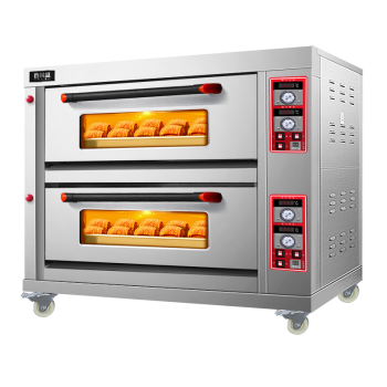 喜莱盛烤箱商用大型披萨燃气烤炉 蛋糕面包月饼烤鱼电烤箱两层四盘SKxY10-z102