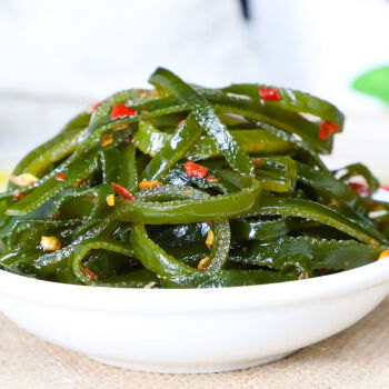 买一配一麻辣海带丝即食香辣下饭咸菜小零食小包袋装50g10袋共500g亏