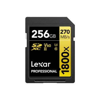 雷克沙（Lexar）256GB SD存储卡 C10 U3 V60 数码相机高速内存卡 读280MB/s 写205MB/s 4K畅拍（1800x）