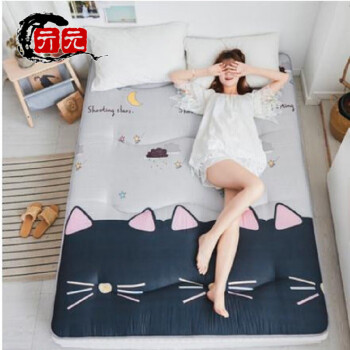 打地铺神器睡垫可折叠省空间防潮厚地垫榻榻米床垫懒人床卧室午睡家用 许愿猫 1.5x2.0m床