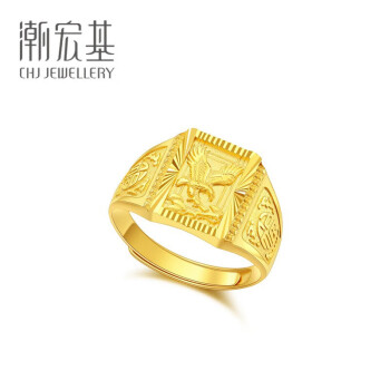 潮宏基chjjewellery雄鹰足金黄金戒指男款计价srg30005041约1225g