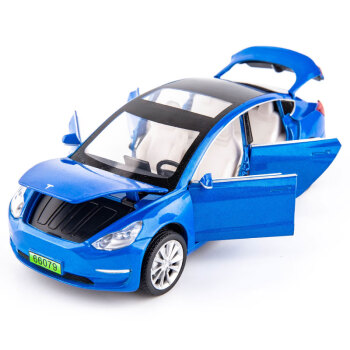 特斯拉车模roadster收藏摆件车模玩具车roadster 1:18 湖蓝色 盒装