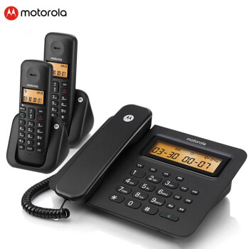 摩托罗拉（Motorola） C2601C数字无绳电话机无线座机子母机办公家用 一拖二 黑色
