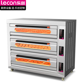乐创（lecon）商用烤箱大型大容量蛋糕披萨烤箱商用电烤箱烘焙面包月饼焗炉 三层九盘 J1-YXD-Z309(380V)