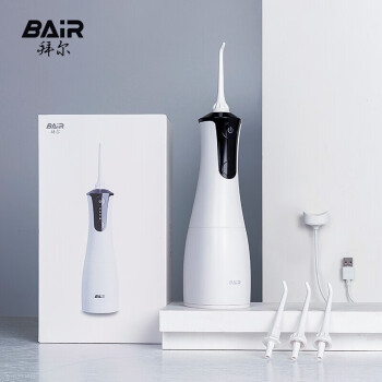 拜尔冲牙器家用便携式 电动洗牙器水牙线清洁口腔便携 M4 白色