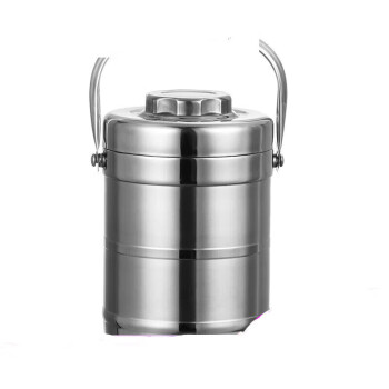 美丽雅 2.2L不锈钢保温饭盒上班族带饭保温汤桶多层大容量手提饭桶 