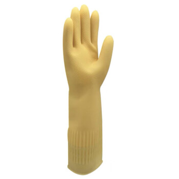 优妙黄胶手套一次性手套加厚