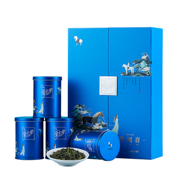 八马茶业 福建安溪铁观音清香型 乌龙茶 爱上茶系列 茶叶礼盒装168g(4罐)