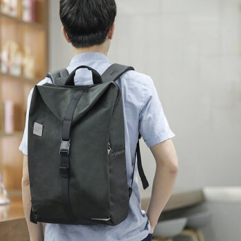 乐上（LEXON）运动背包休闲15.6英寸笔记本电脑包书包男户外旅行包双肩背包黑色