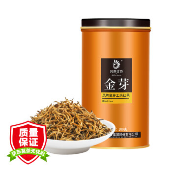 凤牌 滇红金芽工夫茶叶 中华老字号蜜香型特级红茶 100g