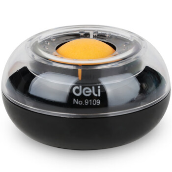 得力（deli） 湿手器 海绵缸 圆形滚珠点钞器 数钱宝 黑 9109 5个装 