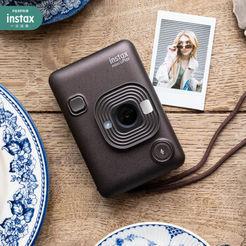 INSTAX富士instax立拍立得 数模一次成像相机（具有手机照片打印功能）mini Liplay 枫叶棕色