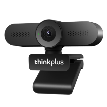 联想thinkplus视频会议摄像头电脑直播网课摄像头2K高清带麦克风自动对焦USB免驱动台式机摄像头WL24A