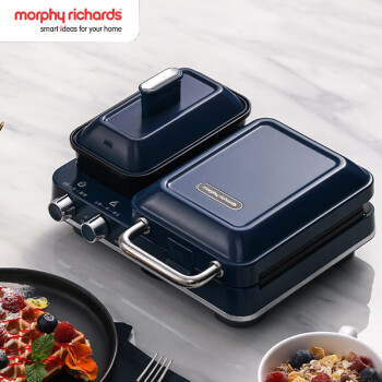 摩飞电器（Morphyrichards）早餐机多功能轻食机 面包煎饼机电饼档 轻奢蓝 MR9086