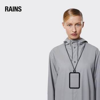 Rains三卡槽带挂绳卡夹挂脖工作证夹工作牌 Card Badge 岩石灰
