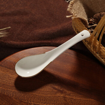畅宝森 小勺子 欧式金边陶瓷小弯勺调羹 长14cm 2个起购 JR1