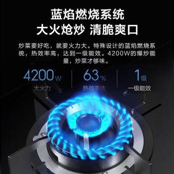 云米（VIOMI）燃气灶 厨房家用台嵌入式燃气灶具Power4.2 1C一级能效钢化玻璃双灶4.2kw猛火灶 VG203（天然气）