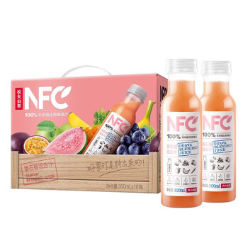农夫山泉NFC果汁饮料 100%NFC番石榴混合汁300ml*10瓶 礼盒