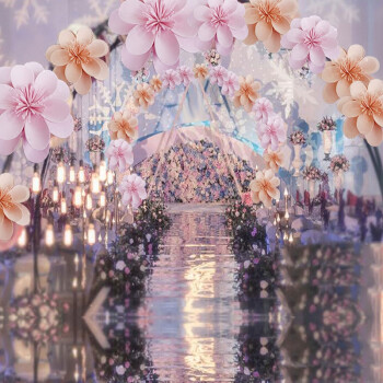 结婚房背景玫瑰纸花 婚礼背景墙装饰花节日珠宝橱窗商场活动布置 白色