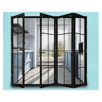 诗沃四川成都定制铝合金小折叠门阳台厨房家用隔音双层钢化玻璃铝镁