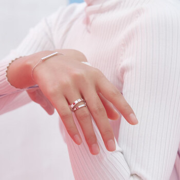 萧邦（Chopard） IceCube系列18k白金小冰块戒指情侣对戒婚戒刻字钻石叠戴戒指