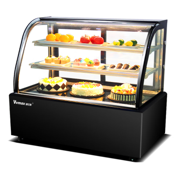 维仕美（Vvmax）商用蛋糕柜展示柜冷藏水果甜品保鲜柜弧形直角台式风冷玻璃冰柜玻璃西点柜1.5黑色弧形