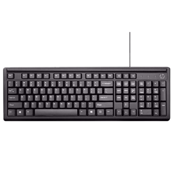 惠普（HP）K100有线USB接口商用超薄键盘鼠标套装 笔记本台式电脑通用办公键鼠套装黑色