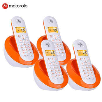 摩托罗拉（Motorola）数字无绳电话机无线座机子母机一拖一办公 免提 来电显示(C601橙色一拖三子母机)