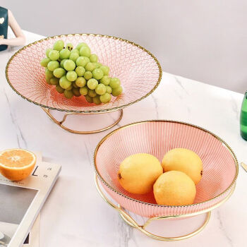 松韵清水果盘客厅创意家用茶几摆件零食糖果盘高档欧式玻璃果盆