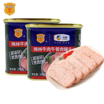梅林午餐肉罐头 梅林清真牛肉午餐肉【340g*2罐】