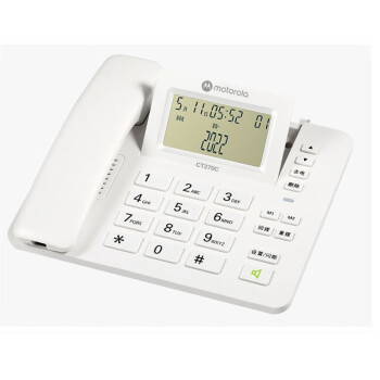 摩托罗拉（Motorola） CT270C家用电话机办公用座机可翻转大屏幕 自动收线插线即用免电池 白色