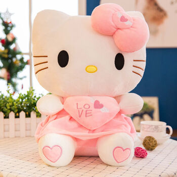 hellokitty公仔凯蒂猫咪哈喽kt布娃娃玩偶送女生日礼物毛绒玩具抱心