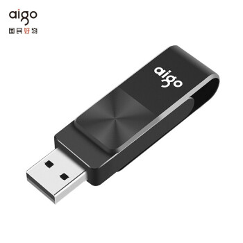 爱国者（aigo）64GB USB2.0 U盘 U266旋转防护优盘 黑色