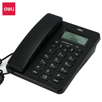 得力（deli） 电话机13606来电显示办公家用电话机/固定电话/座机（黑色）