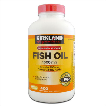 美国直邮新货kirkland可兰鱼油dha欧米伽3fishoil1000mg400粒