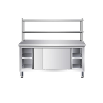 TYX  不锈钢工作台带立架厨房操作台储物柜切菜桌子商用台面案板柜烘焙 组装款长80宽50高80cm单通