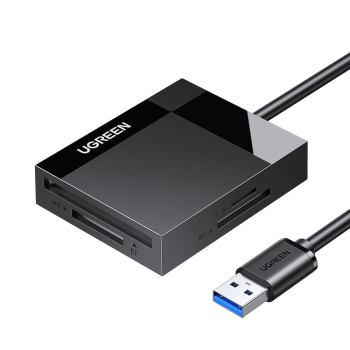 绿联多合一读卡器USB3.0高速 支持SD/TF/CF/MS型相机无人机记录仪监控存储内存卡 多卡多读 线长0.5m
