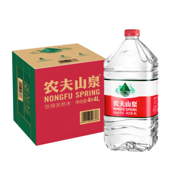 农夫山泉 桶装水 饮用天然水 透明装4L*4桶 整箱装 家庭日常饮用水实惠装