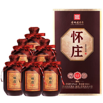 怀庄酒贵州酱香型白酒53度中秋礼品怀庄御坛500ml6瓶整箱