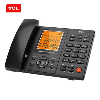 TCL 录音电话机座机 存储卡录音 办公家用 支持自动手动录音 HCD868TSD系列88超级版 黑色