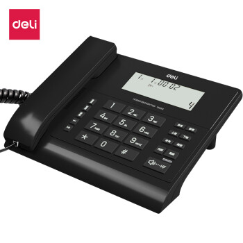 得力(deli)13550电脑录音电话机(黑色) 通话录音 留言备忘 耳麦接孔 电脑批量拨号 双接口  电话机