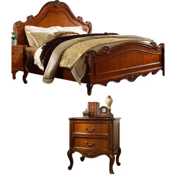 挚野驰木 美式实木床欧式床主卧室家具套装1.8米床1.