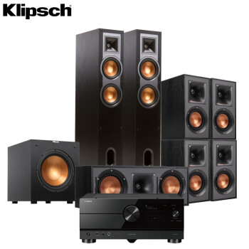 杰士（Klipsch）R-26F系列 7.1声道组合家庭影院 配大功率功放 组合音响 落地式组合客厅影院套装（RX-A4A）